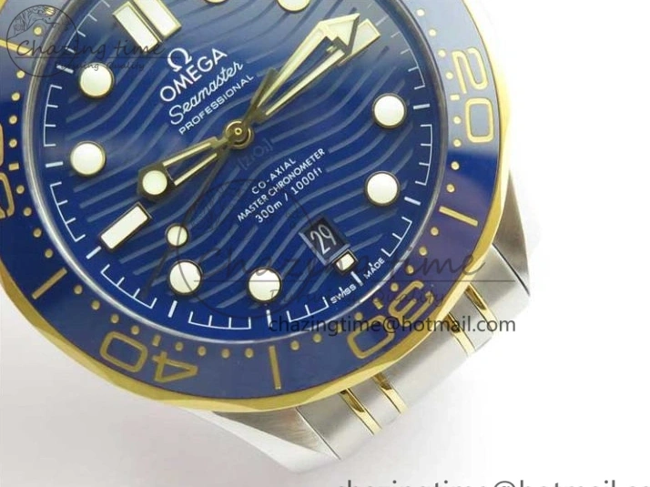 0201 2018 Seamaster Diver 300M SS YG VSF 1:1 Best Edition YG Bezel Blue Dial on SS YG Bracelet A Effortless 7897